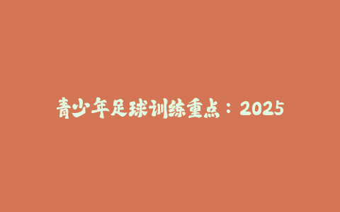 青少年足球训练重点：2025年家长必知的实战经验分享-火次果